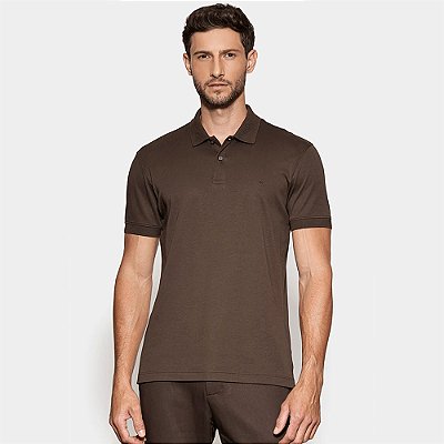 Camisa Polo Aramis Interlock Pima In26 Marrom Masculino