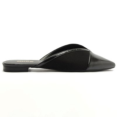 Sapatilha Mule Anacapri Salto Rasteiro Preto Feminino
