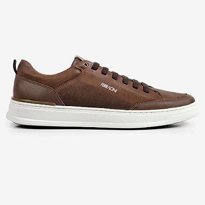 Sapatênis de Couro Ferracini Gold Fr 2072A Marrom Masculino