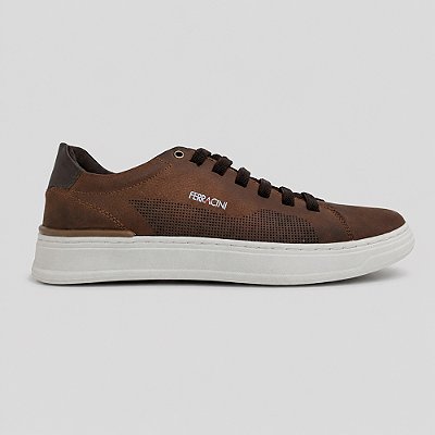 Sapatênis de Couro Ferracini Gold Fr 2078A Marrom Masculino