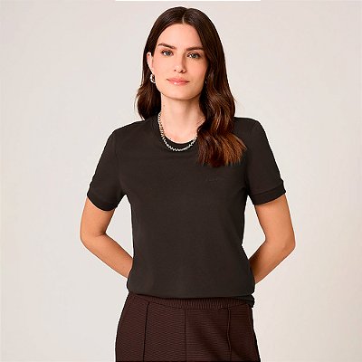 Blusa Dudalina Amanda Ou26 Marrom Feminino
