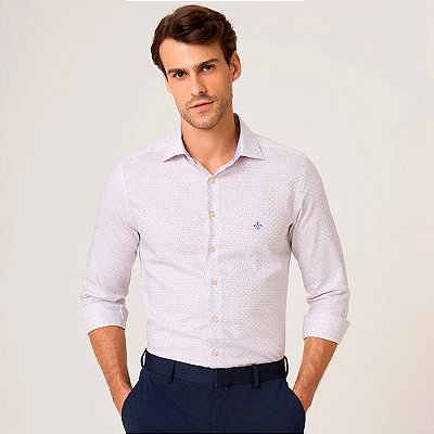 Camisa Dudalina Maquinetada Milano In26 Branco Masculino