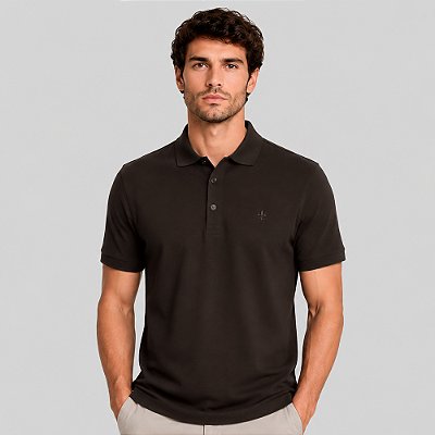 Camisa Polo Dudalina Essential Color In26 Marrom Masculino