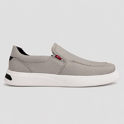 Sapatênis Couro Ferracini Búzios 8960 652B Cinza Masculino