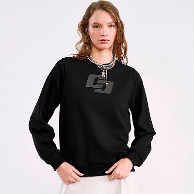 Moletom Colcci Big Iconic In26 Preto Feminino