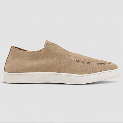 Sapato Dudalina Slip On Camurça Cream Bege Masculino