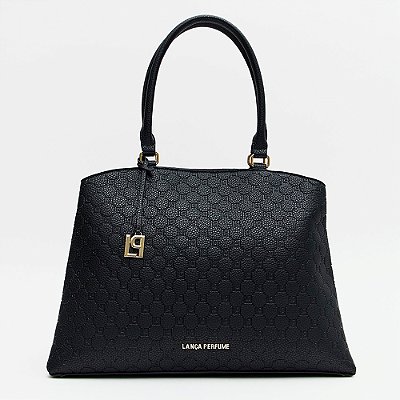 Bolsa Shopping Lança Perfume Pingente In26 Preto Feminino