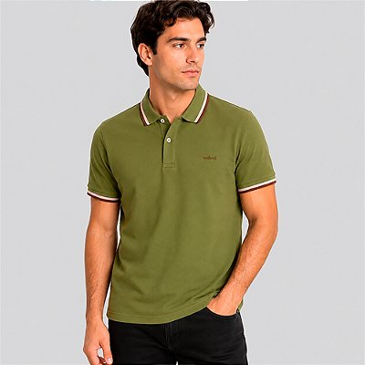 Camisa Polo Colcci Piquet 3 Listra In26 Verde Masculino