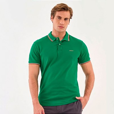 Camisa Polo Colcci 3 Lines Ou26 Verde Masculino