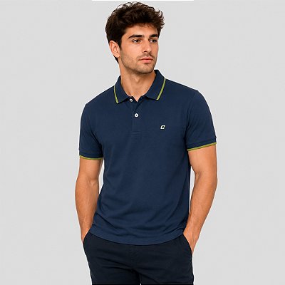 Camisa Polo Colcci Piquet Logo Fx In26 Marinho Masculino