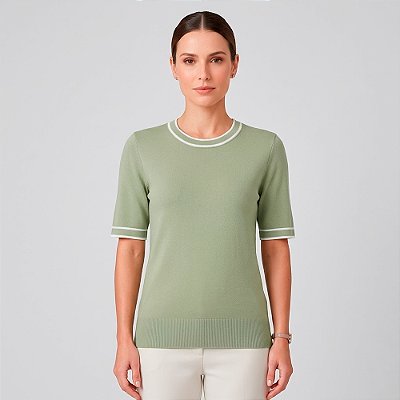 Camiseta Dudalina Mara Pr27 Verde Feminino