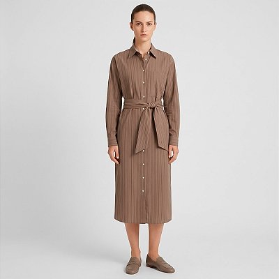Vestido Dudalina Listrada Yasmin Pr27 Marrom Feminino