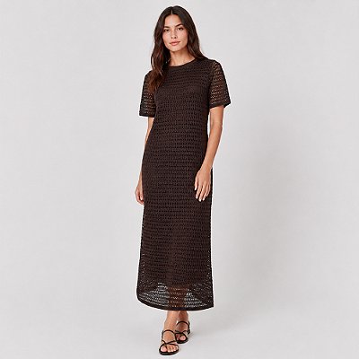 Vestido Tricot Dudalina Monica Pr27 Marrom Feminino