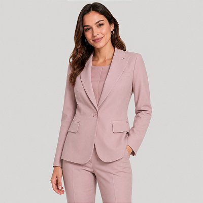 Blazer Slim Dudalina Lívia Pr27 Rosa Feminino