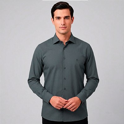 Camisa Dudalina Comfort Pr27 Cinza Masculino