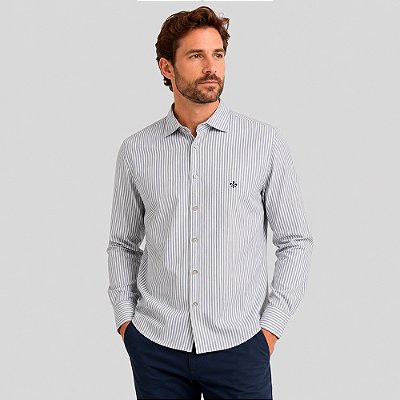 Camisa Dudalina Comfort Oxford Pr27 Marinho Masculino