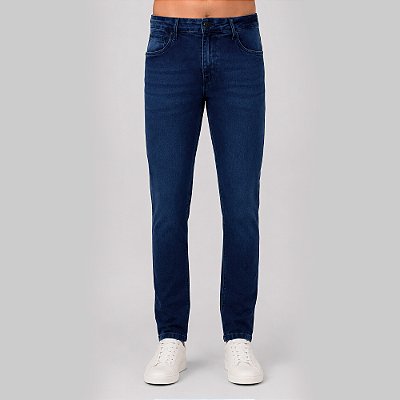 Calça Jeans Dudalina Slim Washed Pr27 Azul Masculino