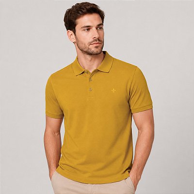 Camisa Polo Dudalina Essential Pr27 Amarelo Masculino