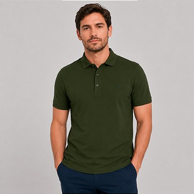 Camisa Polo Dudalina Essential Color Pr27 Verde Masculino