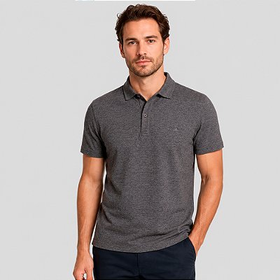 Camisa Polo Dudalina Linho Pr27 Grafite Masculino
