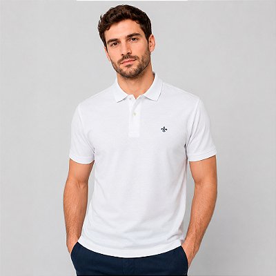 Camisa Polo Dudalina Piquet Flex Pr27 Branco Masculino