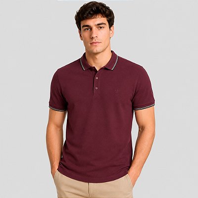 Camisa Polo Dudalina Frisos Degrade Pr27 Roxo Masculino