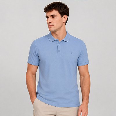 Camisa Polo Dudalina Essential Pr27 Azul Masculino