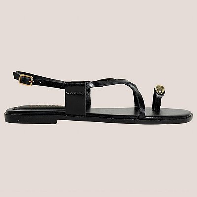 Rasteira Dudalina Faixas Pr27 Preto Feminino