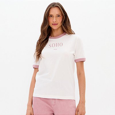 Camiseta Easy Lança Perfume Babylook Pr27 Off White Feminino