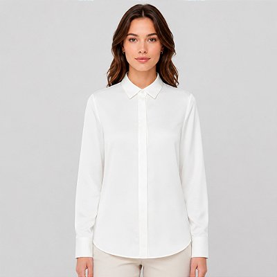 Camisa Dudalina Aline Pr27 Off White Feminino