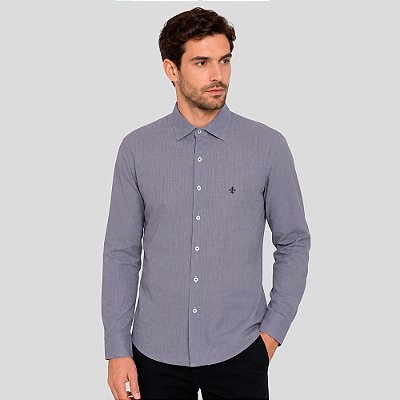 Camisa Dudalina Slim Tricoline Vic Pr27 Roxo Masculino