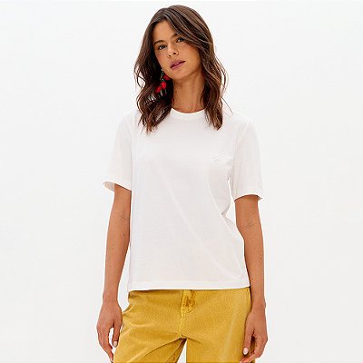Camiseta Lança Perfume Regular Sl Pr27 Off White Feminino