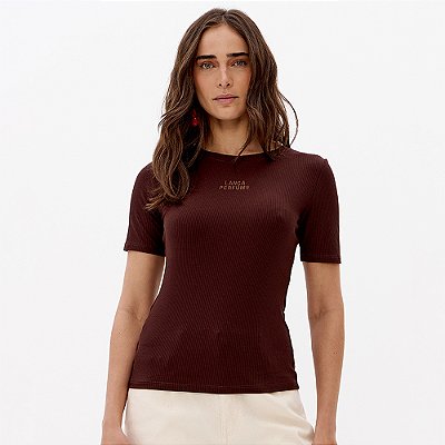 Blusa Canelada Lança Perfume Sl Pr27 Marrom Feminino