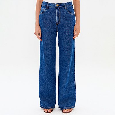 Calça Jeans Lança Perfume Full Length Mid Pr27 Azul Feminino