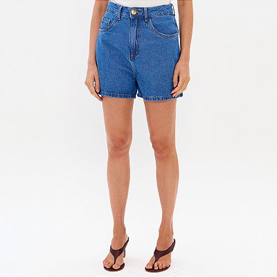Bermuda Jeans Lança Perfume Comfort High Pr27 Azul Feminino