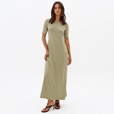 Vestido Super Midi Lança Perfume Malha Pr27 Verde Feminino
