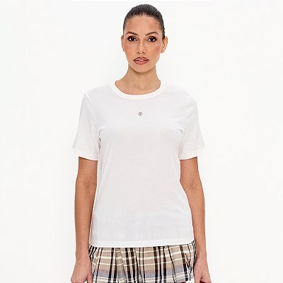 Camiseta Babylook Easy Lança Perfume Pr27 Off White Feminino