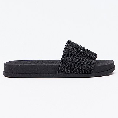 Chinelo Slide Easy Lança Perfume Relevo Pr27 Preto Feminino