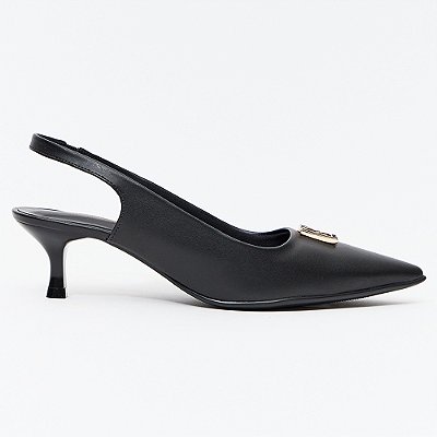 Scarpin Lança Perfume Slinback Bico Fino Pr27 Preto Feminino