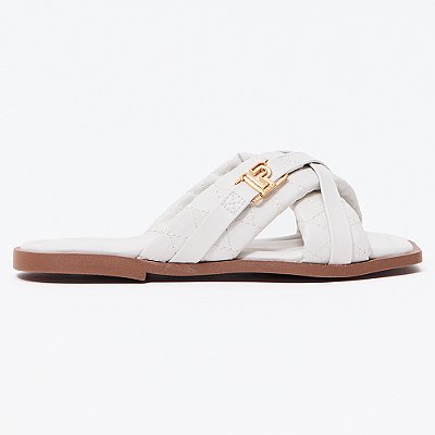 Rasteira Easy Lança Perfume Puffy Pr27 Off White Feminino