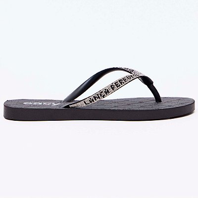 Chinelo Easy Lança Perfume Tira Brilho Pr27 Preto Feminino