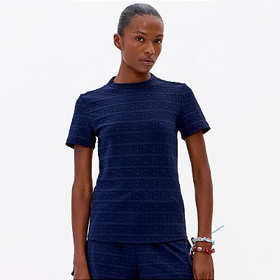 Blusa Easy Lança Perfume Sl Jacquard Pr27 Marinho Feminino