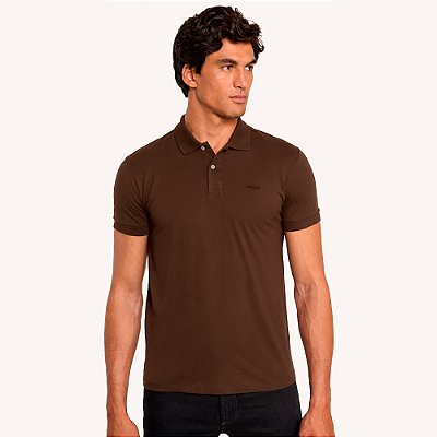 Camisa Polo Colcci Basic Pr27b Marrom Masculino