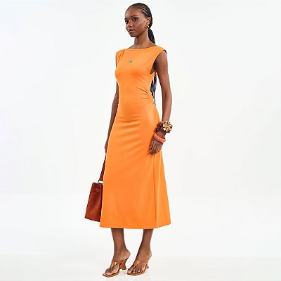Vestido Mid Colcci Square Pr27 Laranja Feminino