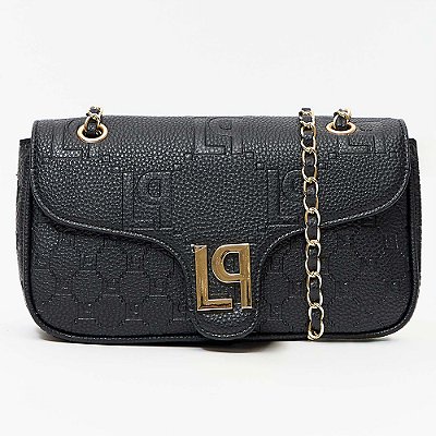 Bolsa Shoulder Lança Perfume Enfeite Pr27 Preto Feminino
