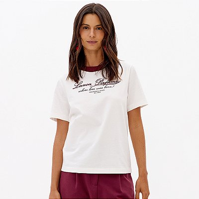 Camiseta Lança Perfume Regular Pr27 Off White Feminino