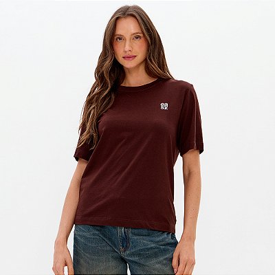 Camiseta Easy Lança Perfume Regular Pr27 Marrom Feminino