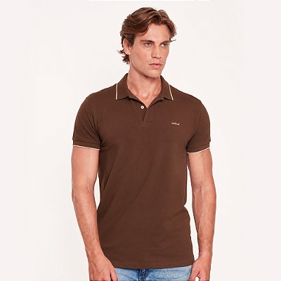 Camisa Polo Colcci Single Line Pr27 Marrom Masculino