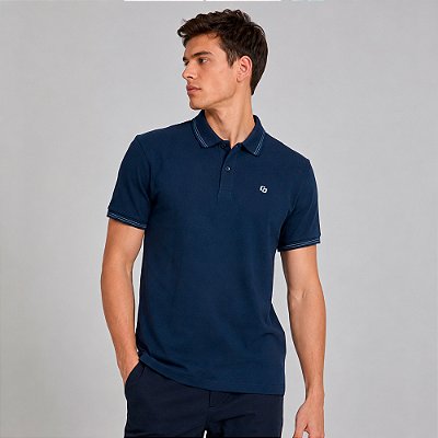 Camisa Polo Colcci Dual Icon Pr27 Marinho Masculino