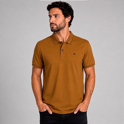 Camisa Polo Colcci Dual Icon Pr27 Marrom Masculino